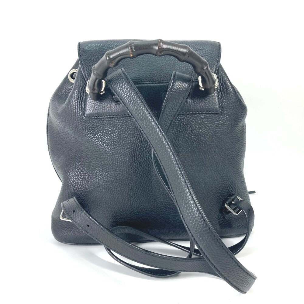 GUCCI Black Leather Bamboo Backpack - Picture 2 of 16
